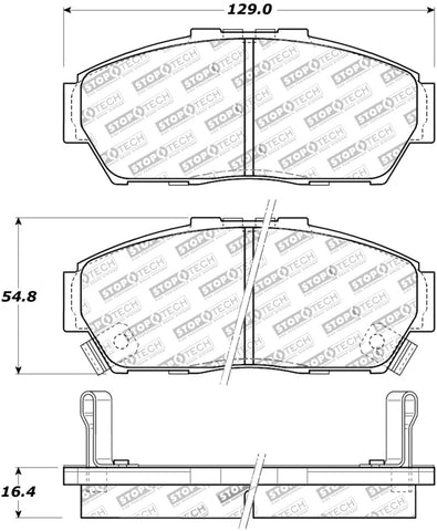 StopTech Street Touring 93-95 Honda Civic Coupe Front Brake Pads - 308.06170