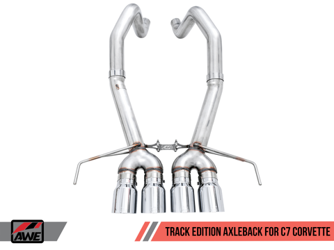 AWE Tuning 14-19 Chevy Corvette C7 Z06/ZR1 (w/o AFM) Track Edition Axle-Back Exhaust w/Chrome Tips - 3020-42073