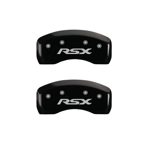 MGP 4 Caliper Covers Engraved Front Acura Engraved Rear RSX Black finish silver ch - 39005SRSXBK