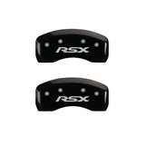 MGP 4 Caliper Covers Engraved Front Acura Engraved Rear RSX Black finish silver ch - 39003SRSXBK