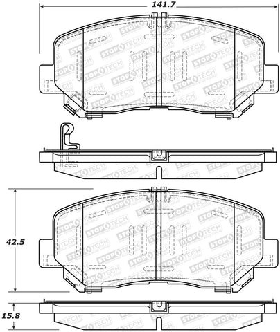 StopTech Street Brake Pads - Rear - 308.16230