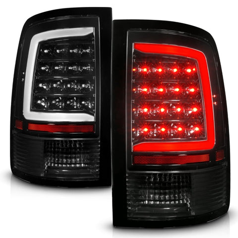 ANZO 09-18 Dodge Ram 1500 Full LED Tailights w/ Sequential Black Housing/Clear Lens - 311452