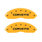 MGP 4 Caliper Covers Engraved F & R C4/Corvette Yellow Finish Black Char 1988 Chevrolet Corvette - 13013SCV4YL