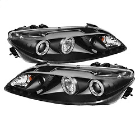 Spyder Mazda 6 03-05 With Fog Lights Projector Headlights LED Halo DRL Blk PRO-YD-M603-FOG-DRL-BK - 5042538