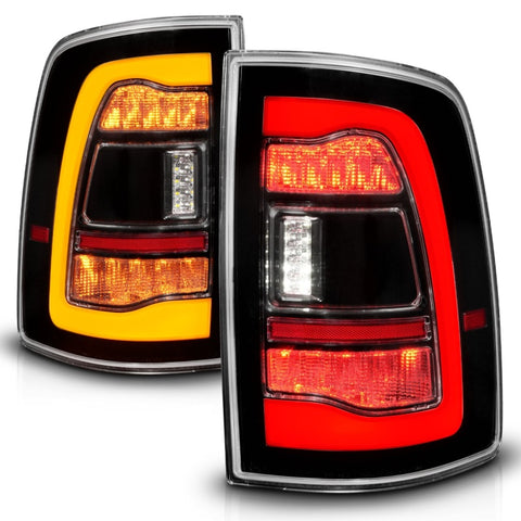 ANZO 09-18 Dodge Ram 1500 Sequential LED Taillights Black w/Switchback Amber Signal - 311471