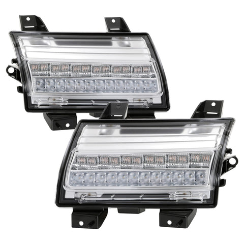 Spyder Jeep Wrangler 2018-2019 (LED Model Only) LED Front Bumper Lights - Sequential Signal - Chrome - 5086792