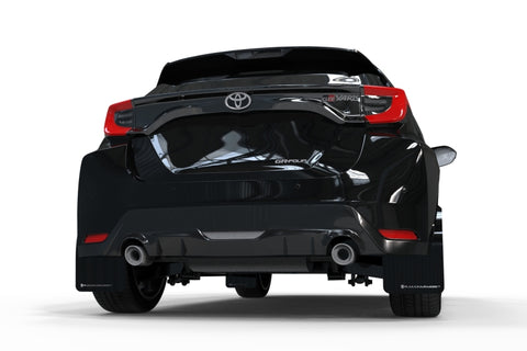 Rally Armor 20-22 Toyota GR Yaris Hatchback Black Mud Flap w/ White Logo - MF74-UR-BLK/WH