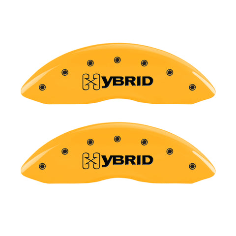 MGP 4 Caliper Covers Engraved Front & Rear Gm Style/Hybrid Yellow Finish Black Char 2009 GMC Envoy - 34004SHYBYL