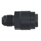 DeatschWerks 6AN Male Flare to 1/4in Female EFI Quick Connect Adapter - Anodized Matte Black - 6-02-0120-B
