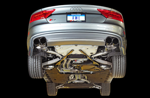 AWE Tuning Audi C7 / C7.5 S7 4.0T Touring Edition Exhaust - Diamond Black Tips - 3015-43014