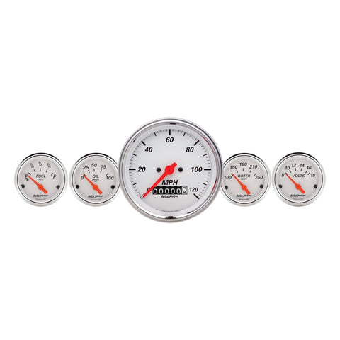 Autometer Arctic White 3-3/8in Electric Speedometer with Wheel Odometer/ 2-1/16in Oil Pressure - 1340