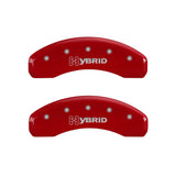 MGP 4 Caliper Covers Engraved Front & Rear GM Style/Hybrid Red finish silver ch - 34004SHYBRD