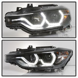 Spyder 12-14 BMW F30 3 Series 4DR Projector Headlights - LED DRL - Black (PRO-YD-BMWF3012-DRL-BK) - 5084347