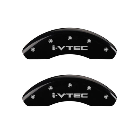 MGP Front set 2 Caliper Covers Engraved Front i-Vtec Black finish silver ch - 20212FIVTBK