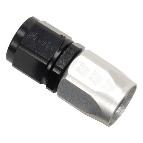 Russell Performance -8 AN Black/Silver Straight Full Flow Hose End - 610033