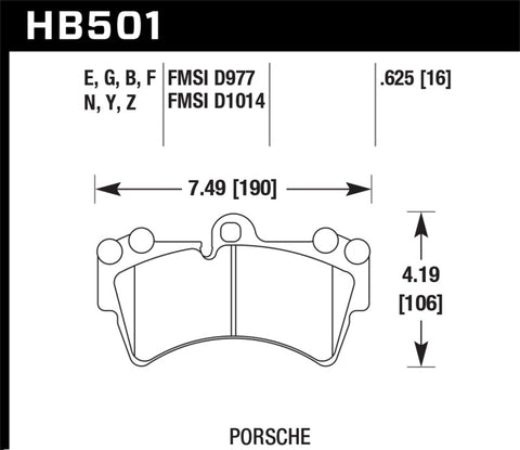 Hawk 03-10 Porsche Cayenne / 07-15 Audi Q7 Blue 9012 Front Race Pads - HB501E.625