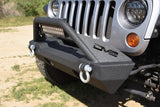 DV8 Offroad 07-18 Jeep Wrangler JK/JL FS-15 Steel Stubby Front Bumper w/ Fog Lights - FBSHTB-15