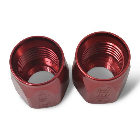 Russell Performance 2-Piece -6 AN Full Flow Swivel Hose End Sockets (Qty 2) - Polished and Red - 615520