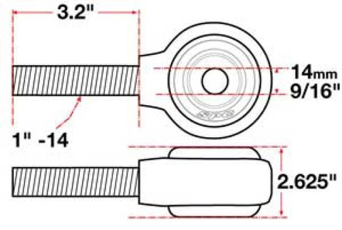 SPC Performance XAXIS Rod End Ball Joint - 15741