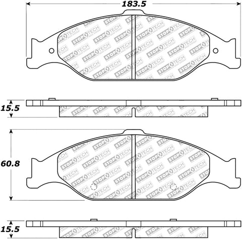 StopTech Street Select Brake Pads - Rear - 305.08040