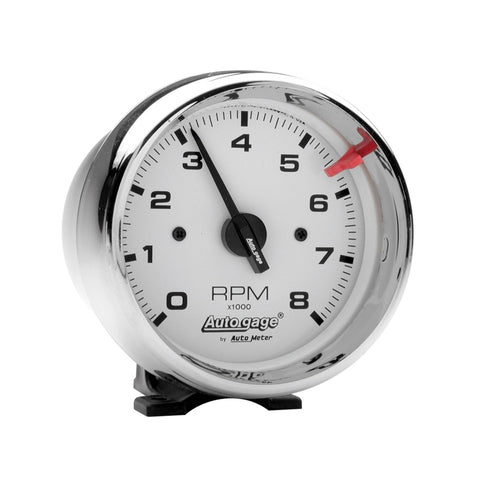 Autometer Autogage 3-3/4in White 8000 RPM Pedestal Mount Tachometer - 2304