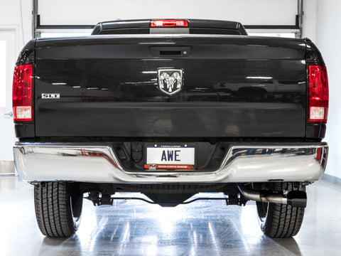 AWE Tuning 09-18 RAM 1500 5.7L (w/o Cutout) 0FG Single Side Exit Cat-Back Exhaust - Diamond Blk Tips - 3015-33309