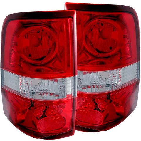 ANZO 2004-2008 Ford F-150 Taillights Red/Clear - LED Style - 211058