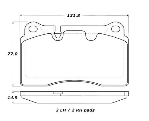 StopTech Performance 14-17 Volkswagen Touareg Front Brake Pads - 309.11650