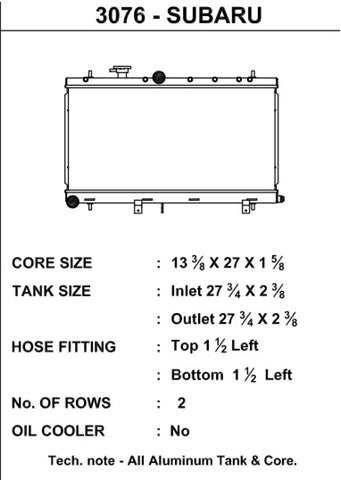 CSF 02-07 Subaru Impreza Radiator - 3076