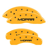 MGP 4 Caliper Covers Engraved Front & Rear MGP Yellow finish black ch - 13084SMGPYL