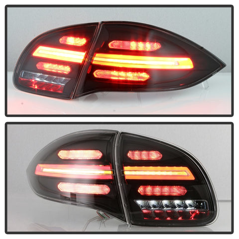 Spyder Porsche Cayenne 958 11-14 LED Tail Lights - Sequential Signal - Black - 5086853