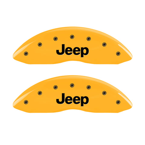 MGP 4 Caliper Covers Engraved Front & Rear Jeep Yellow Finish Black Char 2004 Jeep Grand Cherokee - 42005SJEPYL