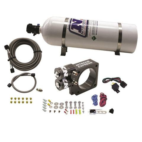 Nitrous Express 86-93 Ford Mustang GT 5.0L (Pushrod) Nitrous Plate Kit w/15lb Bottle - 20955-15