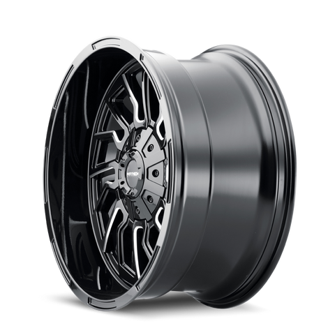 Mayhem 8111 Flywheel 20x9 / 8x165.1 BP / 0mm Offset / 125.2mm Hub Black w/ Milled Spokes Wheel - 8111-2981BM