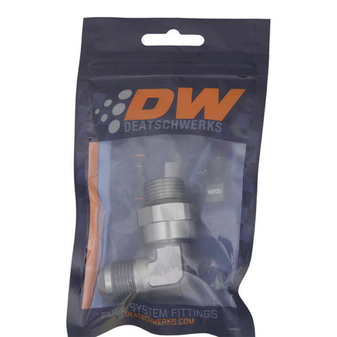 DeatschWerks 10AN ORB Male Swivel to 10AN Male Flare 90-Degree Fitting - Anodized Titanium - 6-02-0412