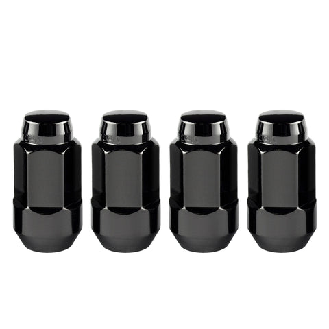 McGard Hex Lug Nut (Cone Seat Bulge Style) M14X1.5 / 22mm Hex / 1.945in. Length (4-Pack) - Black - 64034