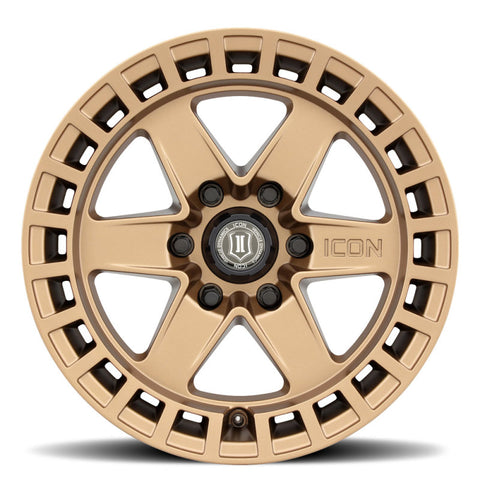 ICON Raider 17x8.5 6x5.5 0mm Offset 4.75in BS Satin Brass Wheel - 3417858347BS