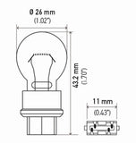 Hella Bulb 3157 12V 27/7W W25X16Q S8 (2) - 3157TB