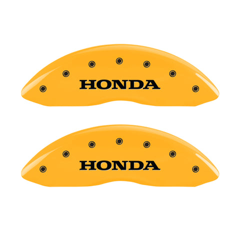 MGP 4 Caliper Covers Engraved Front Honda Engraved Rear Pilot/2015 Yellow finish black ch - 20213SPLTYL