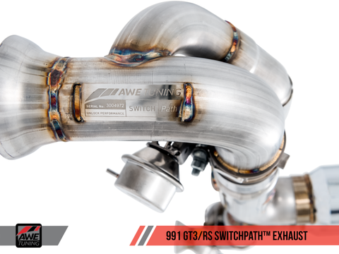 AWE Tuning Porsche 991 GT3 / RS SwitchPath Exhaust - Diamond Black Tips - 3025-33016