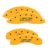 MGP 4 Caliper Covers Engraved Front & Rear Avalanche SS Yellow Finish Black Char 2000 Chevy Tahoe - 14002SSS1YL