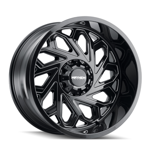 Mayhem 8112 Essex 20x12 / 5x127 BP / -51mm Offset / 87.1mm Hub Black w/ Milled Spokes Wheel - 8112-2252BM