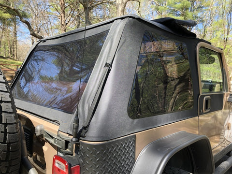 Rampage 18-21 Jeep Wrangler (JL) Unlimited Frameless TrailView Fastback Soft Top Kit - Black Diamond - 139535