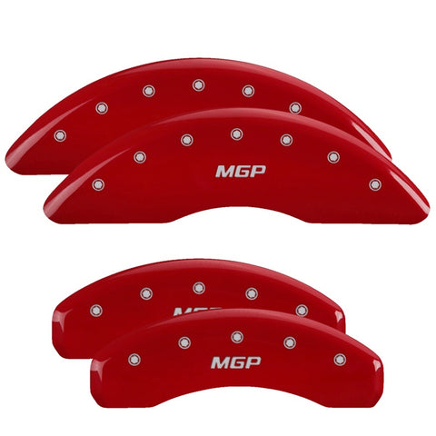 MGP 4 Caliper Covers Engraved Front & Rear MGP Red Finish Silver Characters 2003 Lexus LS430 - 38027SMGPRD