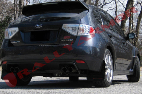 Rally Armor 08-11 Subaru STI (Hatch Only) / 11-14 WRX (Hatch Only) Black UR Mud Flap w/Red Logo - MF15-UR-BLK/RD