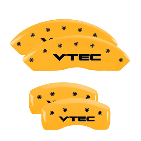 MGP 4 Caliper Covers Engraved Front & Rear Vtech Yellow finish black ch - 20203SVTCYL