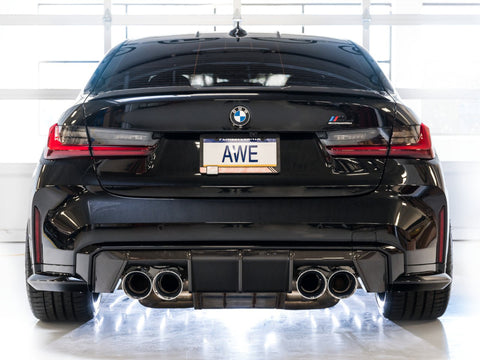 AWE Track Edition Catback Exhaust for BMW G8X M3/M4 - Chrome Silver Tips - 3020-43482