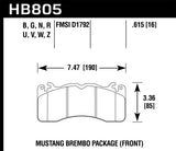 Hawk 15-17 Ford Mustang Brembo Package DTC-30 Front Brake Pads - HB805W.615