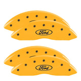 MGP 4 Caliper Covers Engraved F & R Ford Logo Yellow Finish Black Char 2006 Ford F-350 Super Duty - 10056SFRDYL