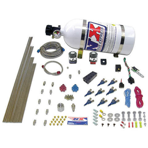 Nitrous Express V8AN Gasoline EFI Nitrous Kit (100-500HP) w/Composite Bottle - 80000EFI-12